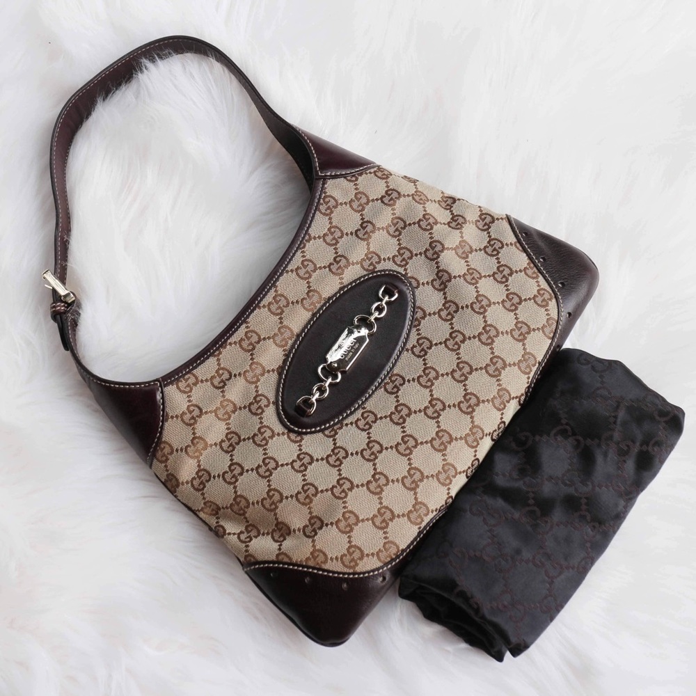 GUCCI 100% authentic✨Canvas Small Chain Hobo Bag💼